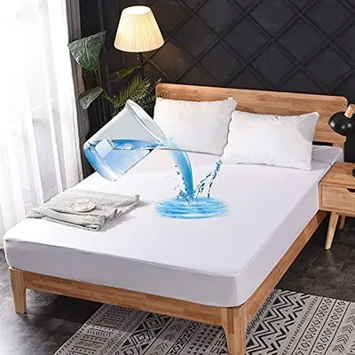 Imagen del producto de Elzusha - Protector impermeable para colchones, tamaño super king, silencioso y transpirable