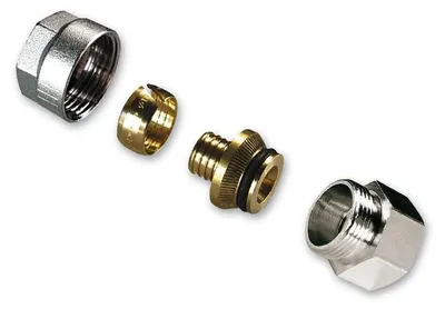 Produktbild von Satz Kompressionsverschraubungen mit Nippel - 3/4˝Fx20x2 ALU IVAR.RR 4613 N SET