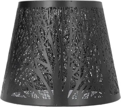 Immagine prodotto di Paralume in metallo con motivi di alberi per lampade da tavolo, da scrivania o da comodino - Paralume in ferro - Paralume mini E27 a forma di albero (nero) - Illuminazione e arredamento d'interni