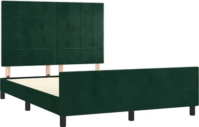 Produktbild von vidaXL Bettgestell ohne Matratze Dunkelgrün 140x190 cm Samt