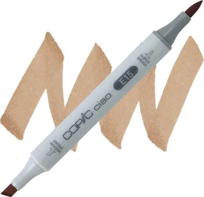 Obrázek produktu pro Lihová fixa COPIC Ciao oboustranná Brush & Chisel, E15 Dark suntan
