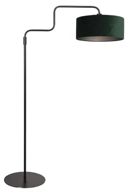Image de Lampadaire - vert noir - Bloeba - métal velours tissu - Ø 40cm - E27 - 4165ZW - Steinhauer