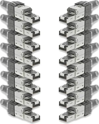 Produktbild von 16x Netzwerk Stecker CAT 7 Werkzeuglos RJ45 CAT7 Netzwerkstecker Netzwerkkabel
