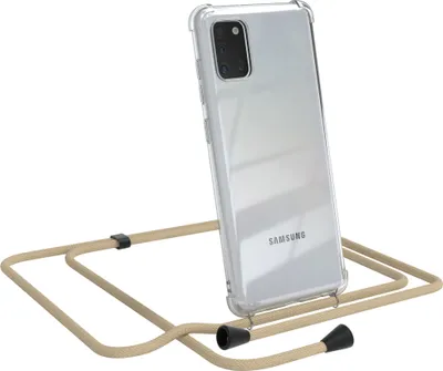 Produktbild von EAZY CASE Handykette kompatibel mit Samsung Galaxy A31, Handyhülle mit Umhängeband, Handykordel, Schutzhülle Clear, Band in Blau