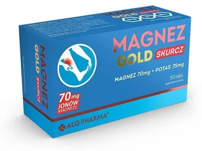 Produktbild von Alg Pharma Magnez Gold Skurcz, Magnesium, Kalium & Vitamin B6, 50 Tabletten