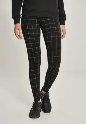 Image de Dámské leginy Urban Classics Ladies Check High Waist Leggings noir/blanc - S