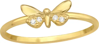 Produktbild von Ring Schmetterling: Goldener Damenring aus Silber 925 54 (17.2 mm Ø)