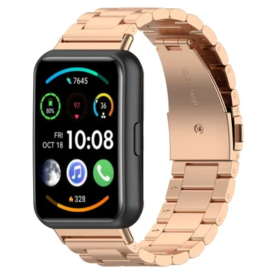 Image de Bracelet pour montre connectée Huawei Watch Fit 5 4 / 5 4 Pro en métal avec fermoir en acier inoxydable