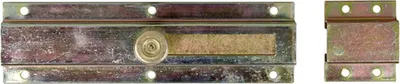Produktbild von Alberts Türriegel mit Knopfgriff: Stahl roh, galvanisch verzinkt, Dickschichtschutz, mit Schlaufe 200x57 111809