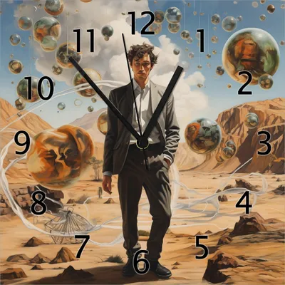 Produktbild von Wallario Design Wanduhr Reflektionen der Zeit aus Echtglas, Größe 30 x 30 cm