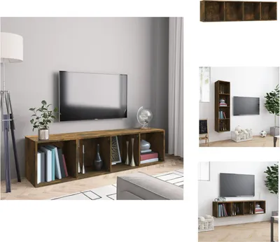 Produktbild von vidaXL Bücherregal/TV-Schrank Räuchereiche 143x30x36 cm Holzwerkstoff -  Wandregale