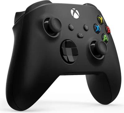 A black Xbox controller is shown against a white background.