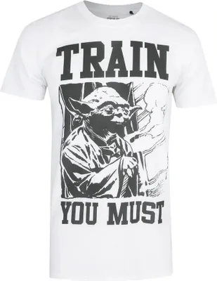 Obrázek produktu pro Star Wars - pánské tričko "Train You Must" TV827 (L) (Bílá/černá)