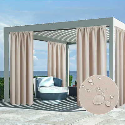 Verdunkelungsvorhang Set 2er-Pack 240x140 cm beige