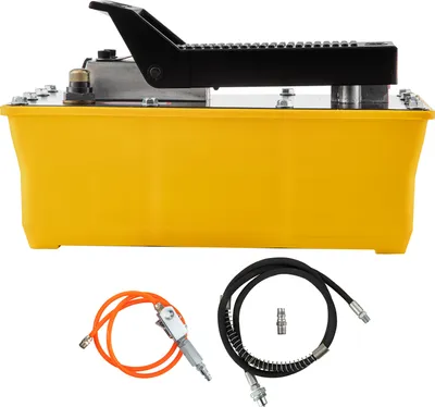 Zdjęcie produktu dla Pneumatyczna pompa hydrauliczna SucceBuy, 10 000 PSI, zbiornik 1/2 galona, sterowana nożnie, z wężem i pistoletem natryskowym, idealna do olinowania ciężkich maszyn, naprawy samochodów i maszyn do obramowania karoserii