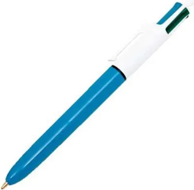 Immagine prodotto di BiC® 982866 Penna a sfera 4 colori - indelebile, 0,4 mm, azzurro/bianco