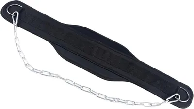 Immagine prodotto di Cintura per sollevamento pesi - Cintura per trazioni - Attrezzatura per allenamento della forza - Nylon resistente agli strappi - Fino a 200 kg - Colore nero