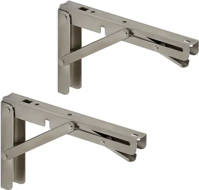Produktbild von 1 Paar klappbare Wandkonsolen echt Edelstahl (200 x 121 mm) Klappkonsolen belastbar bis 150 kg von Sotech