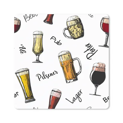 Produktbild von MuchoWow® Mauspad Mousepad Bier - Gläser - Muster 20x20 cm - Mousepads - Maus Mat - Pad - Mausunterlage - Desk Mat - Bureauartikeln