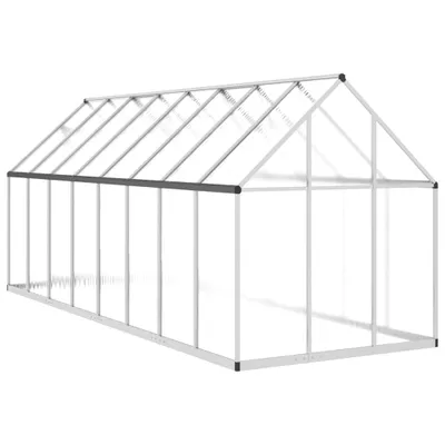 Produktbild von Gewächshaus mit Fundamentrahmen Silber 445x169x195cm Aluminimum