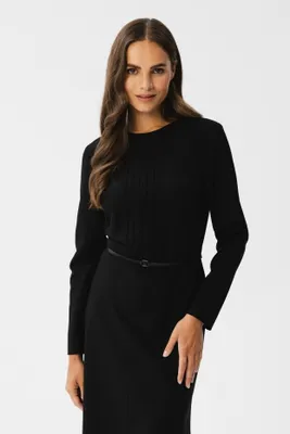 Produktbild von Stylove Midikleid für Frauen Kerigor S347 schwarz L