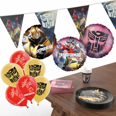 Produktbild von Transformers XXL Party-Set Einweggeschirr Tisch & Raumdeko 50-teilig Autos Feier