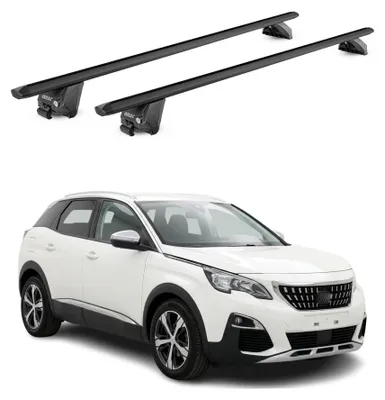 Produktbild von Dachträger Grundtäger für Peugeot 3008 2016-2023 100kg Alu Schwarz 2 tlg ABE
