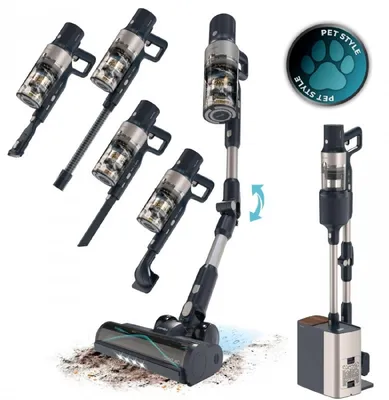 Produktbild von Cecotec Conga Rockstar 5500 Hurricane Station Pet Flex, Standstaubsauger, Beutellos, Schwarz, Trocken, Zyklonal, Auto