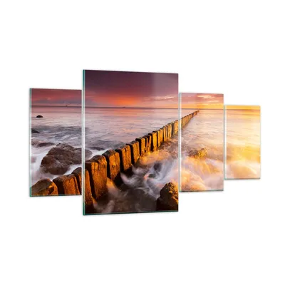 Produktbild von Bilder auf glas - Boot Landschaft Meer Ostsee - 160x90cm - Glasbilder - Wandbilder - Kunstdruck - zum Aufhängen bereit - Wanddekoration aus Glas - Glas Bilder - Wandbild auf Glas - GDL160x90-3137
