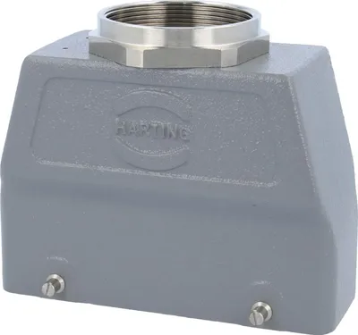 Image de HARTING Han 24B Boîtier à douille haut, 1 sortie de câble droite M50, avec 2 étriers transversaux Raccord vissé M50 Plage de serrage 27,0 mm -