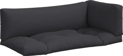 Produktbild von vidaXL Palettenkissen 3-tlg. Schwarz Stoff