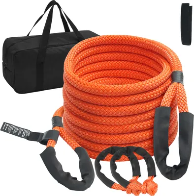 Produktbild von SucceBuy Kinetisches Bergeseil 7/8" x 30 ft, 30.580 lbs, mit 2 weichen Schäkeln (41.750 lbs), Abschleppgurt mit 30 % Elastizität, geeignet für Jeep, LKW, Auto, SUV, ATV, UTV und Traktor