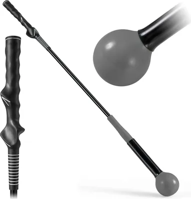 Produktbild von COSTWAY Golf Swing Trainer, 80 cm Golf Trainingshilfe mit Gewichtskopf, Golf-Schwungtrainer, Indoor & Outdoor, Golfschwungtrainer-Hilfe, Grau