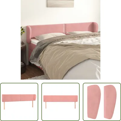 Produktbild von The Living Store Kopfteil mit Ohren Rosa 183x23x78/88 cm Samt