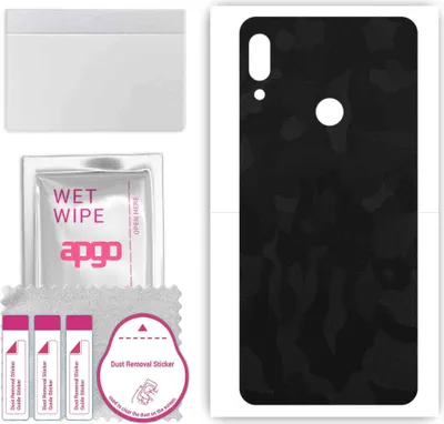 Produktbild von apgo Rückseite Schutzfolie, Skin, kompatibel mit Lenovo K5 Pro, Hinten Displayschutzfolie aus Vinylfolie, kratzfest, einfache Montage - Schwarzes Tarnmuster
