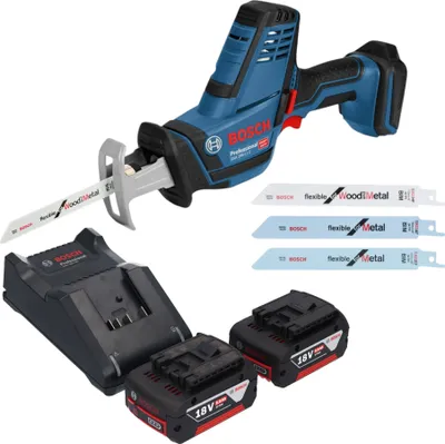 Image de Bosch GSA 18V-LI C Professional Scie réversible sans fil Scie sabre 18 V + 2x batterie 5,0 Ah + chargeur