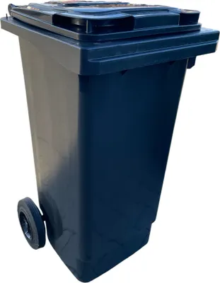 Produktbild von Mülltonne Abfalltonne Reststofftonne 120 Liter laufruhige Vollgummi-Räder graphit
