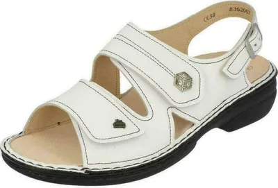 Produktbild von Bequeme Sandalette Finn Comfort Milos, Damen, Weiß, Leder, NEU - Damenschuhe Sandale bequem / lose Einlage, Weiß