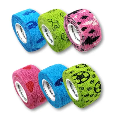 Produktbild von LisaCare Kinderpflaster - Selbstklebender Pflasterverband - 2,5cm x 4,5m - Kindermotive - 6er Set Fingerpflaster