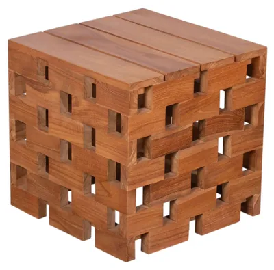 Produktbild von Teakholz Beistelltisch Hocker Dunham