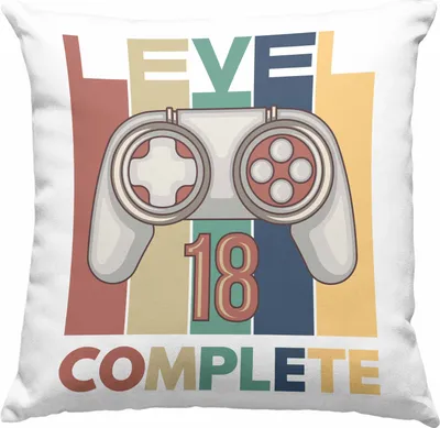 Produktbild von TRENDATION 18. Geburtstag Deko-Kissen mit Füllung 40x40 Jungen Jungs Geschenk 18er Geschenkidee 18 Sohn Gamer (Grün)