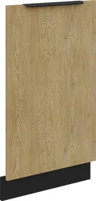 Produktbild von Frontblende für vollintegrierten Geschirrspüler 45 cm Küche CREMONA Eiche hell + Schwarz matt