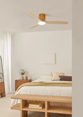 Produktbild von CREATE - WIND CALM CUSTOM WOVEN - Leiser Deckenventilator 40W Ø132 cm aus 100 % Holz mit LED-Licht