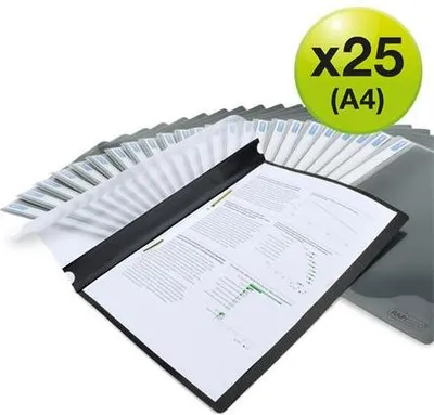Obrázek produktu pro Desky s rychlovazačem "Eco", černá, PP, A4, 25 ks/balení, RAPESCO 1815