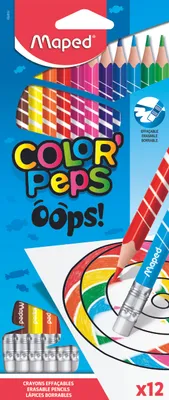 Zdjęcie produktu dla Maped Color’Peps 832812, Ołówek grafitowy, Wielobarwny, Trójkąt, Wielobarwny, Zawieszane pudełko, 12 szt.