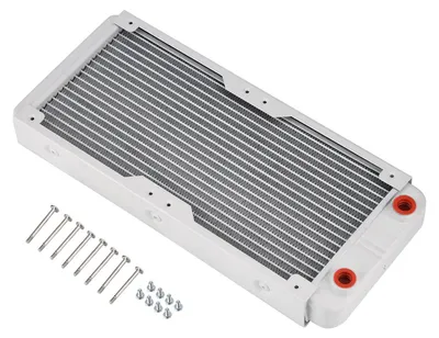 Immagine prodotto di Dissipatori in alluminio, dissipatori di calore, computer, raffreddamento a liquido, scambiatori di calore, bianco (240 mm)