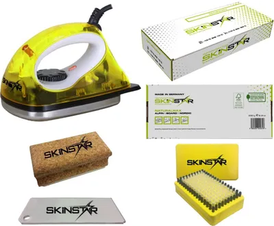 Produktbild von SKINSTAR Starter Ski Wachs Set, Wachsbügeleisen Bürste Natural Wax 5-teilig Set