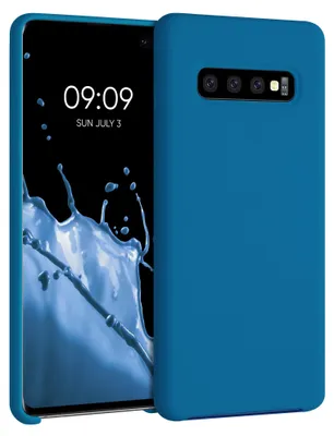 Produktbild von kwmobile Handyhülle für Samsung Galaxy S10 Plus / S10+ Hülle - Case Silikon - Kabelloses Laden - Schutzhülle Cover in Karibikblau