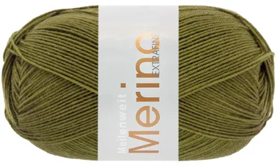 Produktbild von Lana Grossa - Meilenweit 100g Merino Extrafine uni 2451 olivgrün