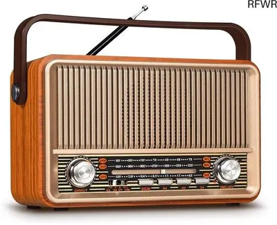 Immagine prodotto di Radio Bluetooth portatile con ricezione su 3 bande e batteria da 1800 mAh, design vintage